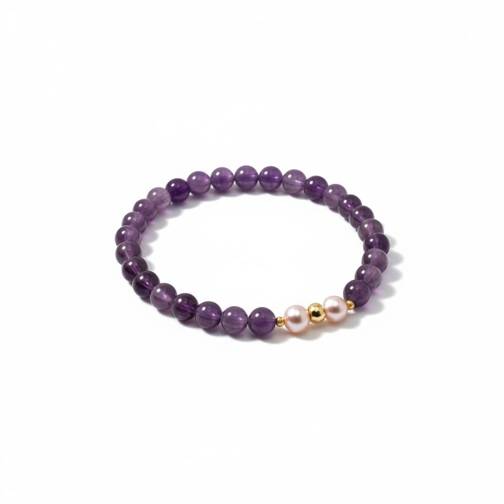 Heavenly Wisdom Bracelet, 6 mm Amethyst